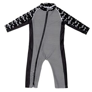 Stonz Infant Sun Suit Rebel Black Shark 3T UPF 50 Zip Up Rashguard Protection